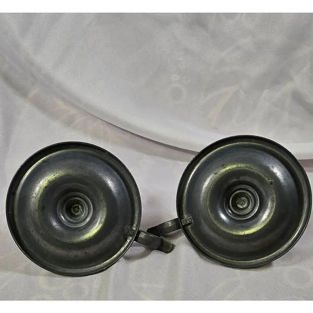 Antique Pewter Chamberstick Candle Holders